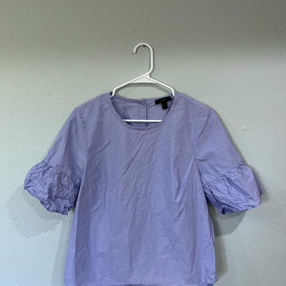 Women's Blue Puff Sleeve Top